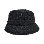 Chanel Bucket Hat M Tweed CC Logo Black