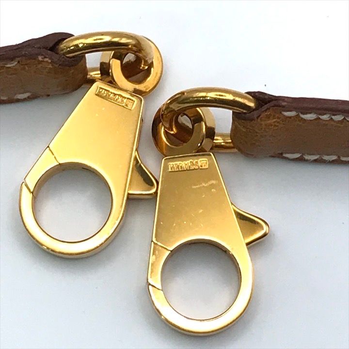 Hermes Leather Kelly Bag Shoulder Strap Brown — view 3