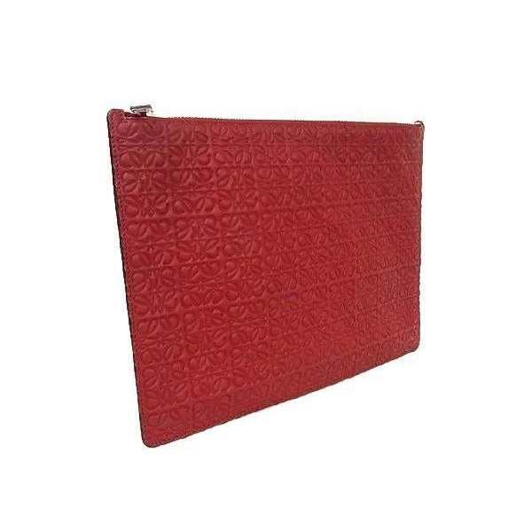 Loewe Repeat Anagram Leather Clutch Bag Second Red and Blue Au5558 — view 2