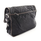 Prada Shoulder Bag Black Canvas Saffiano Leather — view 2