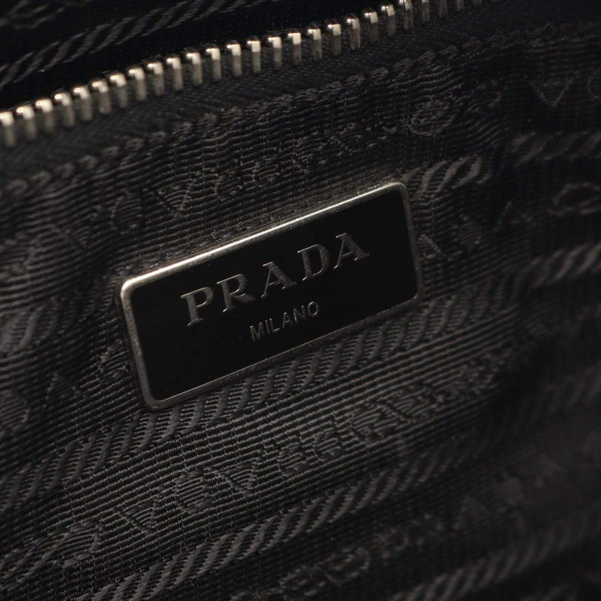 Prada Shoulder Bag Black Canvas Saffiano Leather — view 4
