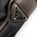 Prada Shoulder Bag Black Canvas Saffiano Leather — view 5