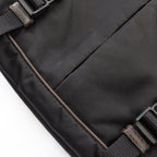 Prada Shoulder Bag Black Canvas Saffiano Leather — view 7