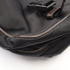 Prada Shoulder Bag Black Canvas Saffiano Leather — view 8