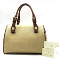 Celine Raffia Straw Hand Boston Bag Beige
