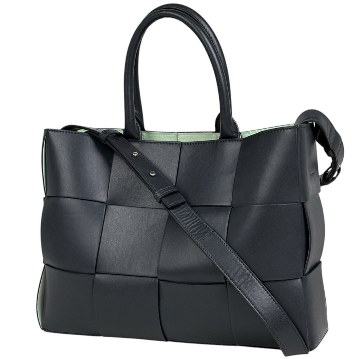 Bottega Veneta Arco Tote 2-Way Shoulder Bag Maxi Intrecciato Leather Gray