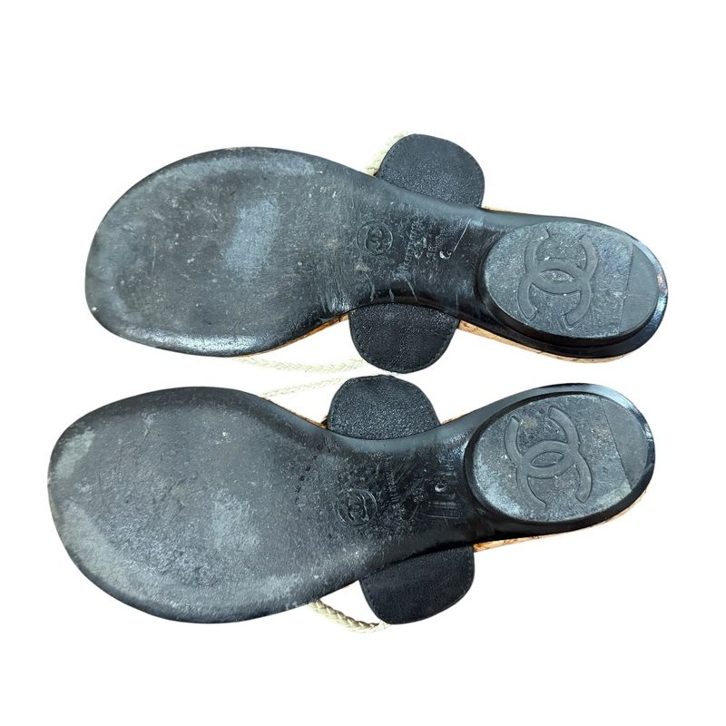 Chanel Coco Mark Strap Sandals Size 35 Black — view 7