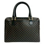 Celine Vintage Macadam Pattern Triomphe Logo Leather Handbag — view 3
