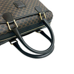 Celine Vintage Macadam Pattern Triomphe Logo Leather Handbag — view 4