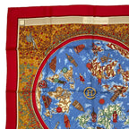 Hermes Scarf Silk Carre 90 Wwwhermescom World Map Red — view 2