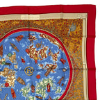 Hermes Scarf Silk Carre 90 Wwwhermescom World Map Red — view 3