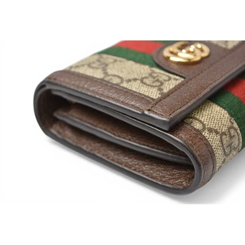Gucci Wallet Bifold Ophidia Beige Ebony GG Supreme — view 4