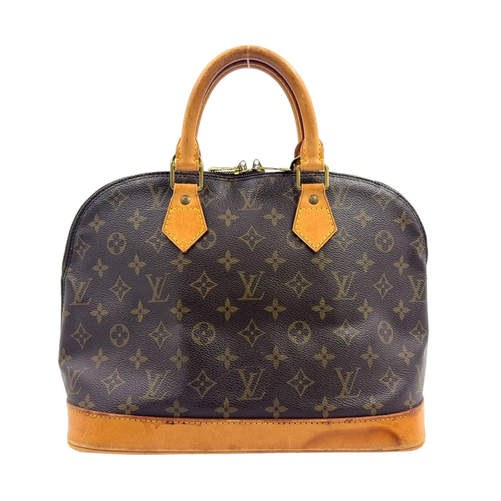 Louis Vuitton Alma PM Monogram Leather Brown Light Handbag Gold