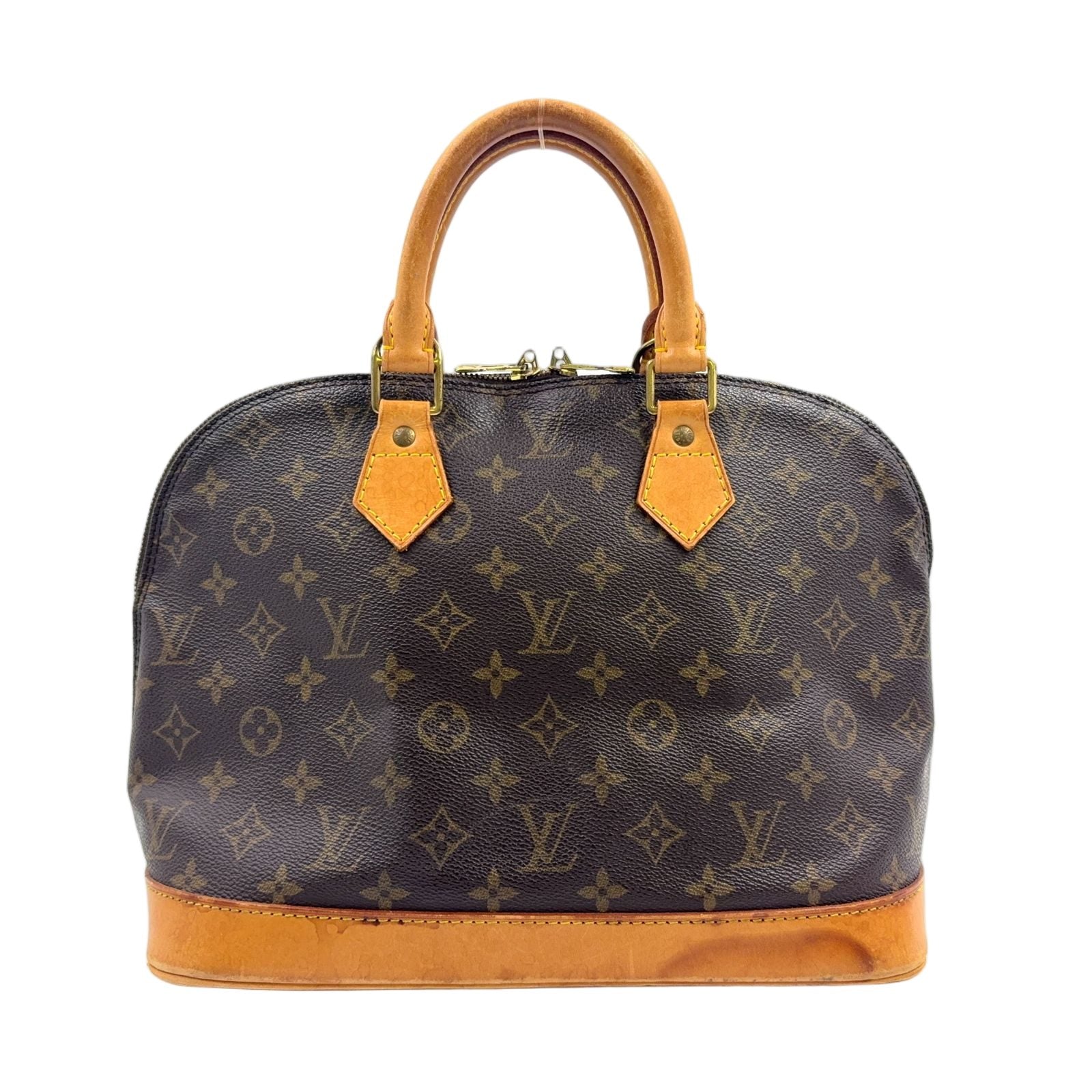 Louis Vuitton Alma PM Monogram Leather Brown Light Handbag Gold