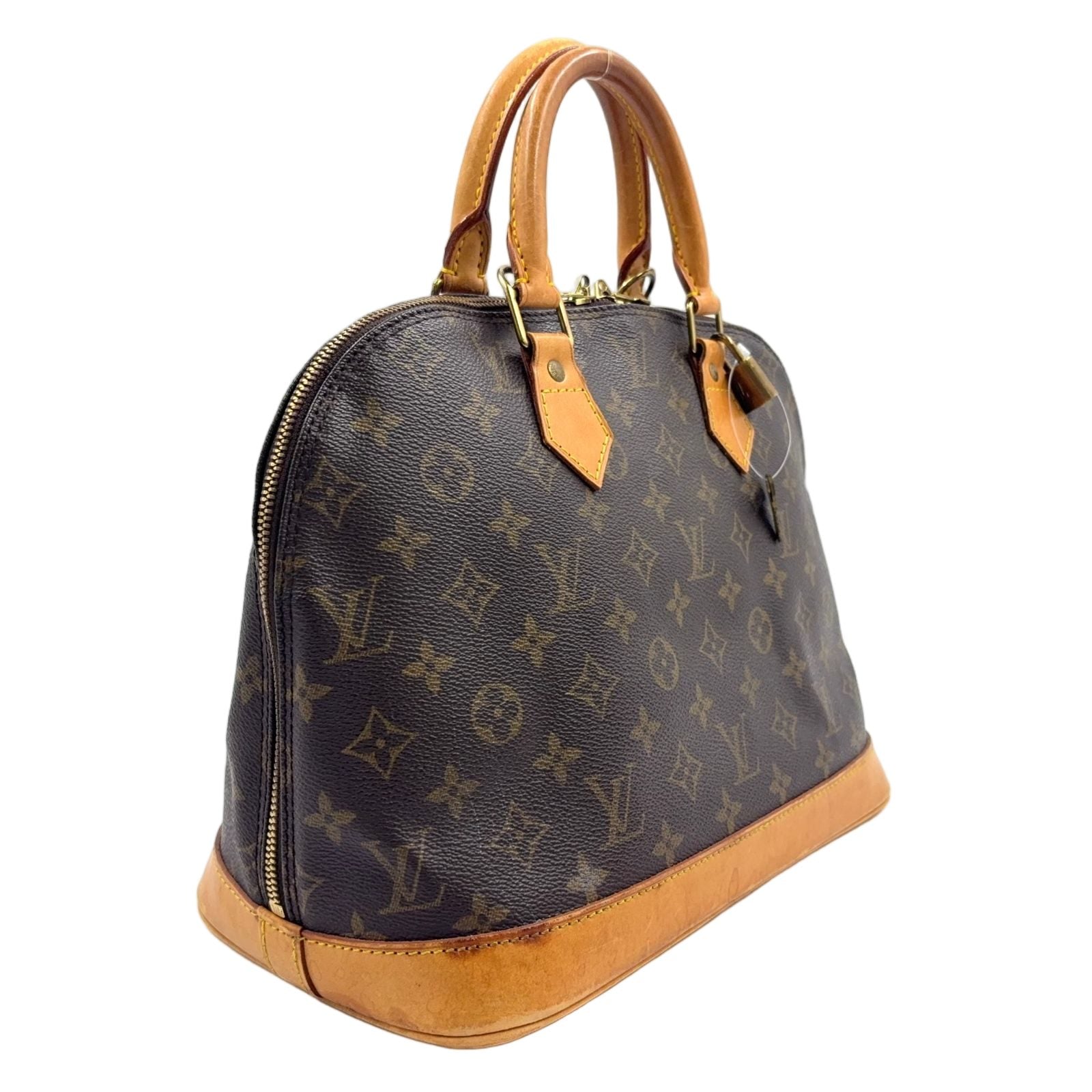 Louis Vuitton Alma PM Monogram Leather Brown Light Handbag Gold — view 2