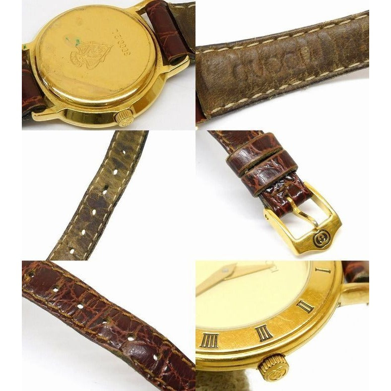 Gucci Antique Watch Leather Gold — view 3