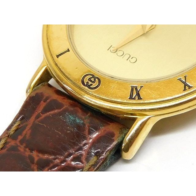 Gucci Antique Watch Leather Gold — view 4