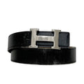 Hermes Belt Black Brown Constance Waist 93 30 Box Calf Togo Logo Buckle