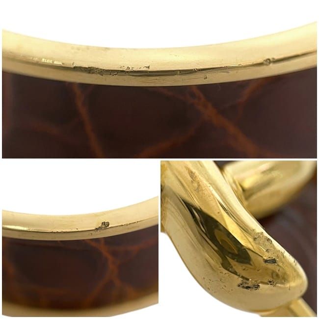 Hermes Bangle Gold Brown GP Croc — view 4