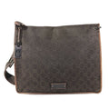 Gucci Shoulder Bag GG Logo Leather Canvas Brown
