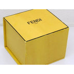 Fendi Fs Earrings Gold Color Rhinestone Logo Circle 7 — view 4