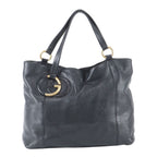 Gucci Interlocking Leather Tote Shoulder Hand Black