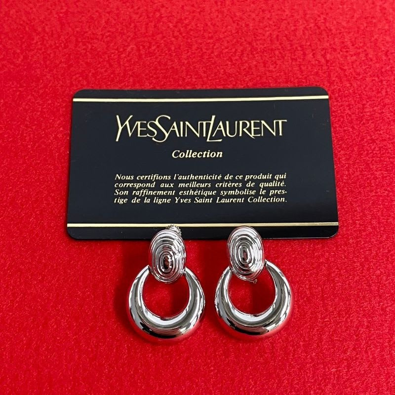 Yves Saint Laurent Hall Earrings Silver Accessories — view 2