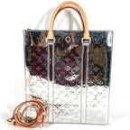 Louis Vuitton Handbag Sac Plat Leather Silver