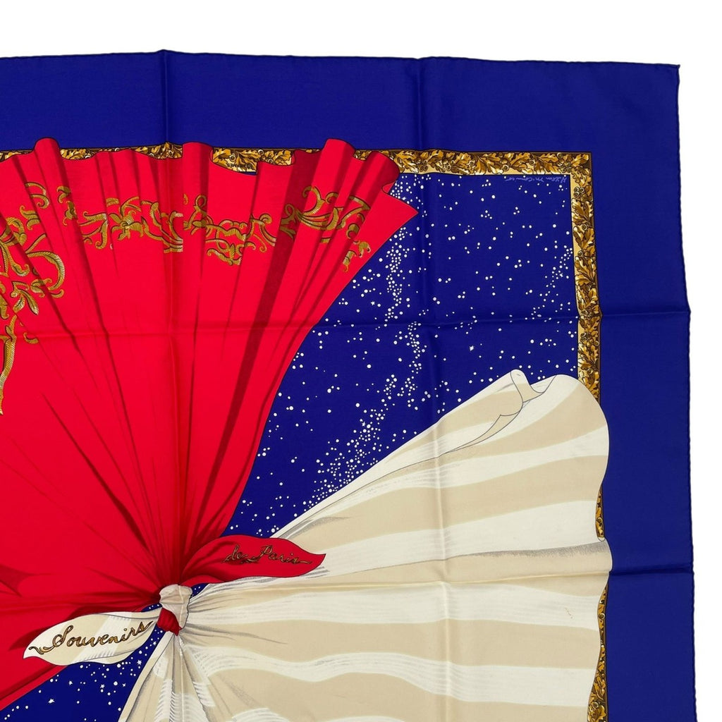 Hermes Scarf Silk Carre 90 Souvenirs de Paris Memories of Eiffel Tower — view 3