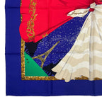 Hermes Scarf Silk Carre 90 Souvenirs de Paris Memories of Eiffel Tower — view 4