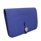 Hermes Wallet Dogon GM Togo Blue Electric Silver — view 2