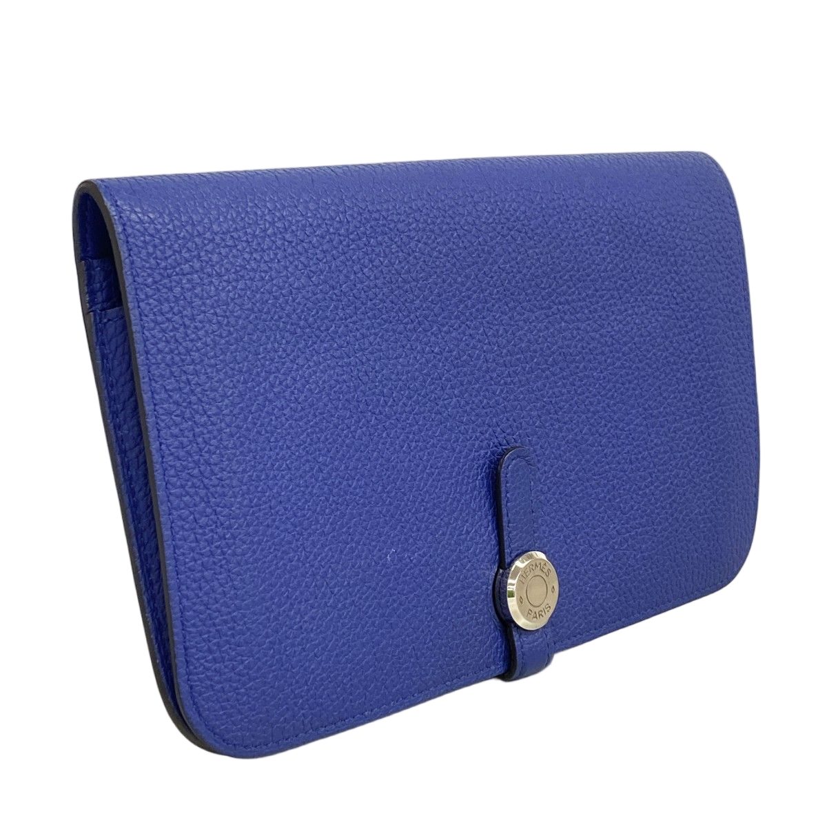 Hermes Wallet Dogon GM Togo Blue Electric Silver — view 2