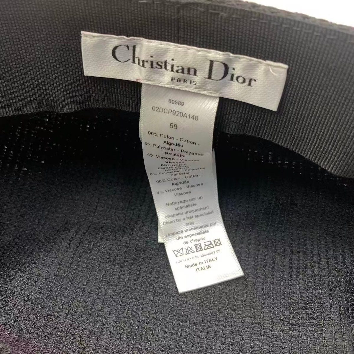 Dior Cap Cotton Black Handbag — view 4