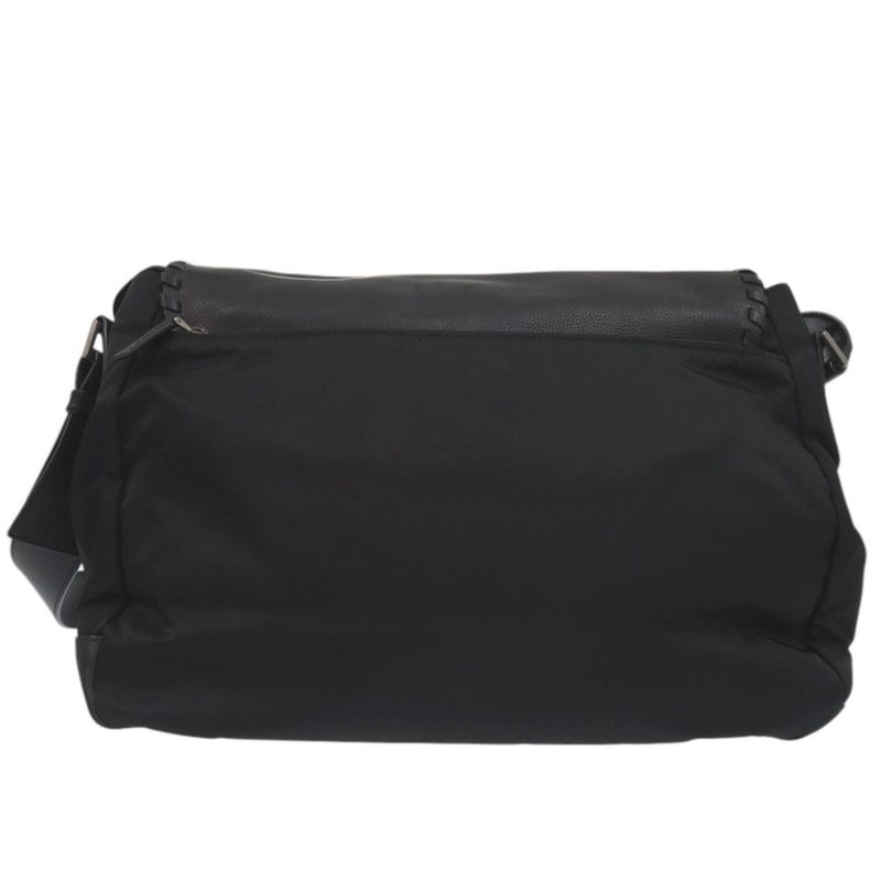 Prada Messenger Bag Bt0582 Crossbody Leather Nylon Nero 1191 — view 2