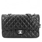 Chanel Shoulder Bag Quilted 25 Double Chain Flap Crossbody CC Logo Turnlock