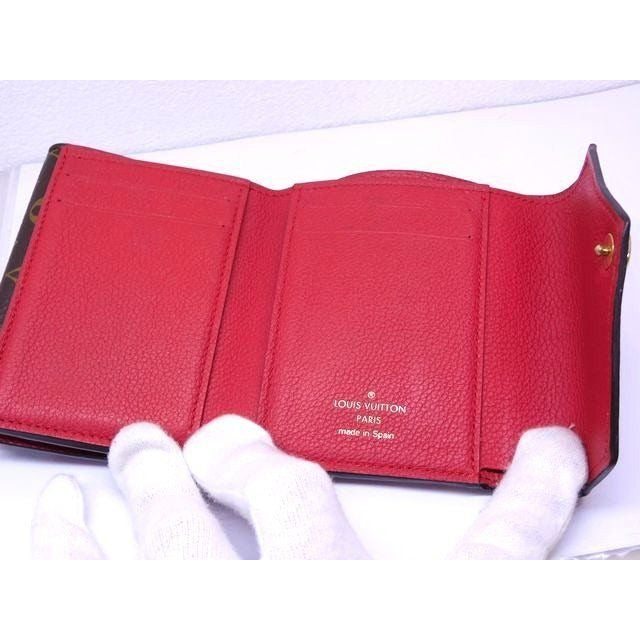 Louis Vuitton Portefeuille Double Leather Compact Wallet Red — view 4