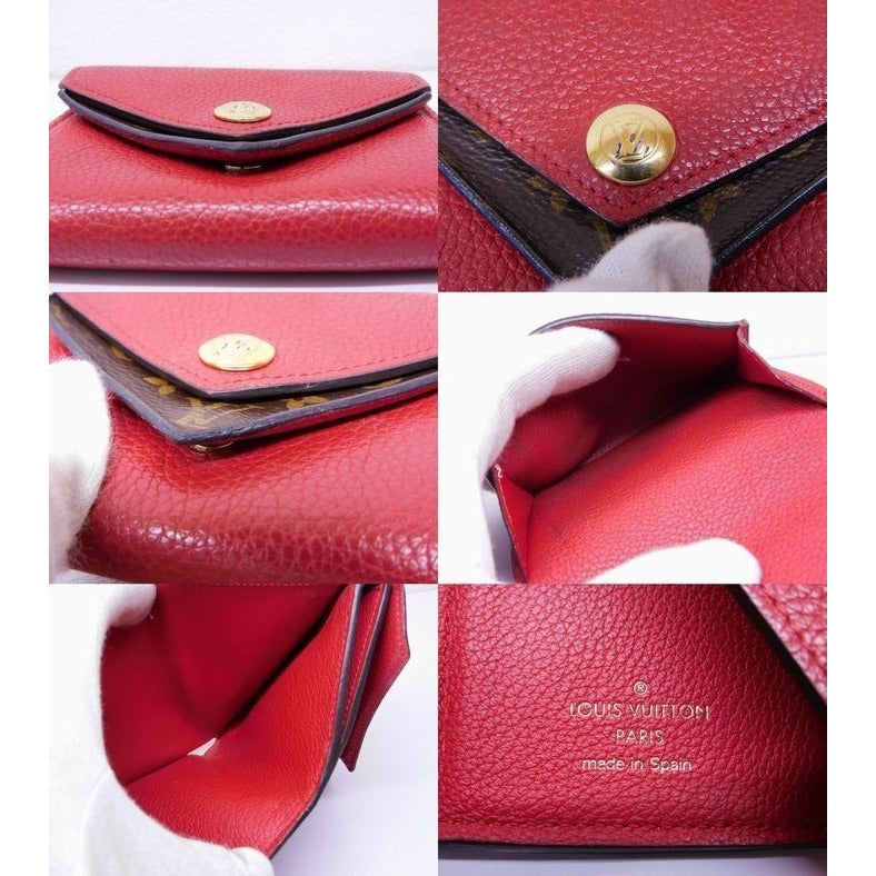 Louis Vuitton Portefeuille Double Leather Compact Wallet Red — view 5