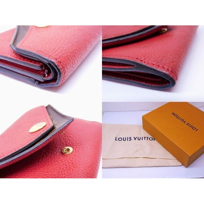 Louis Vuitton Portefeuille Double Leather Compact Wallet Red — view 6