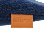 Hermes Palmyre Trapezoid Pouch Bag Canvas Cotton Corail Indigo Blue 1583 — view 5