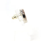 Chanel Metal CC Logo Rhinestone Circle Earrings Silver — view 5