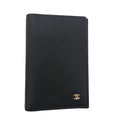 Chanel Passport Case CC Logo Classic Leather Black
