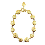 Chanel Coco Mademoiselle Logo Round Coin Gold Plated Necklace