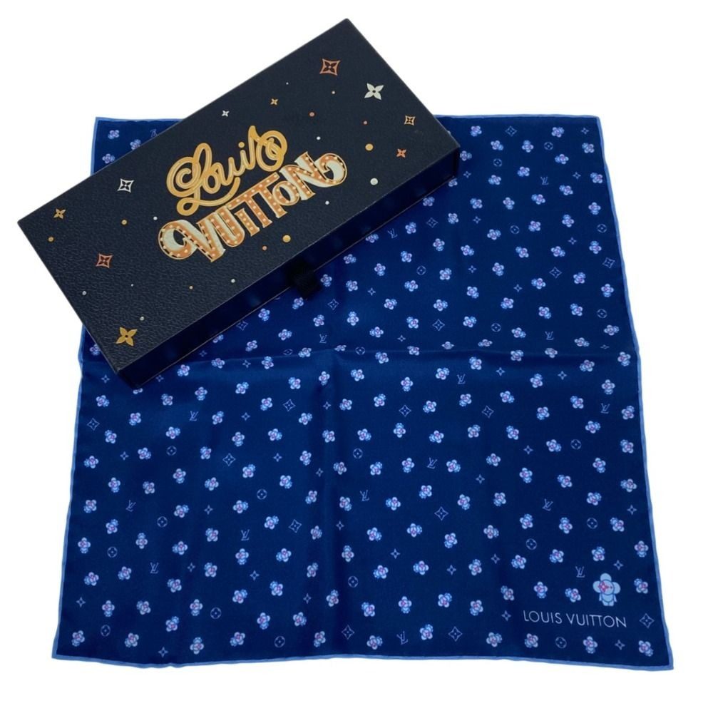 Louis Vuitton Vivienne Swing Handkerchief Scarf Chief Navy