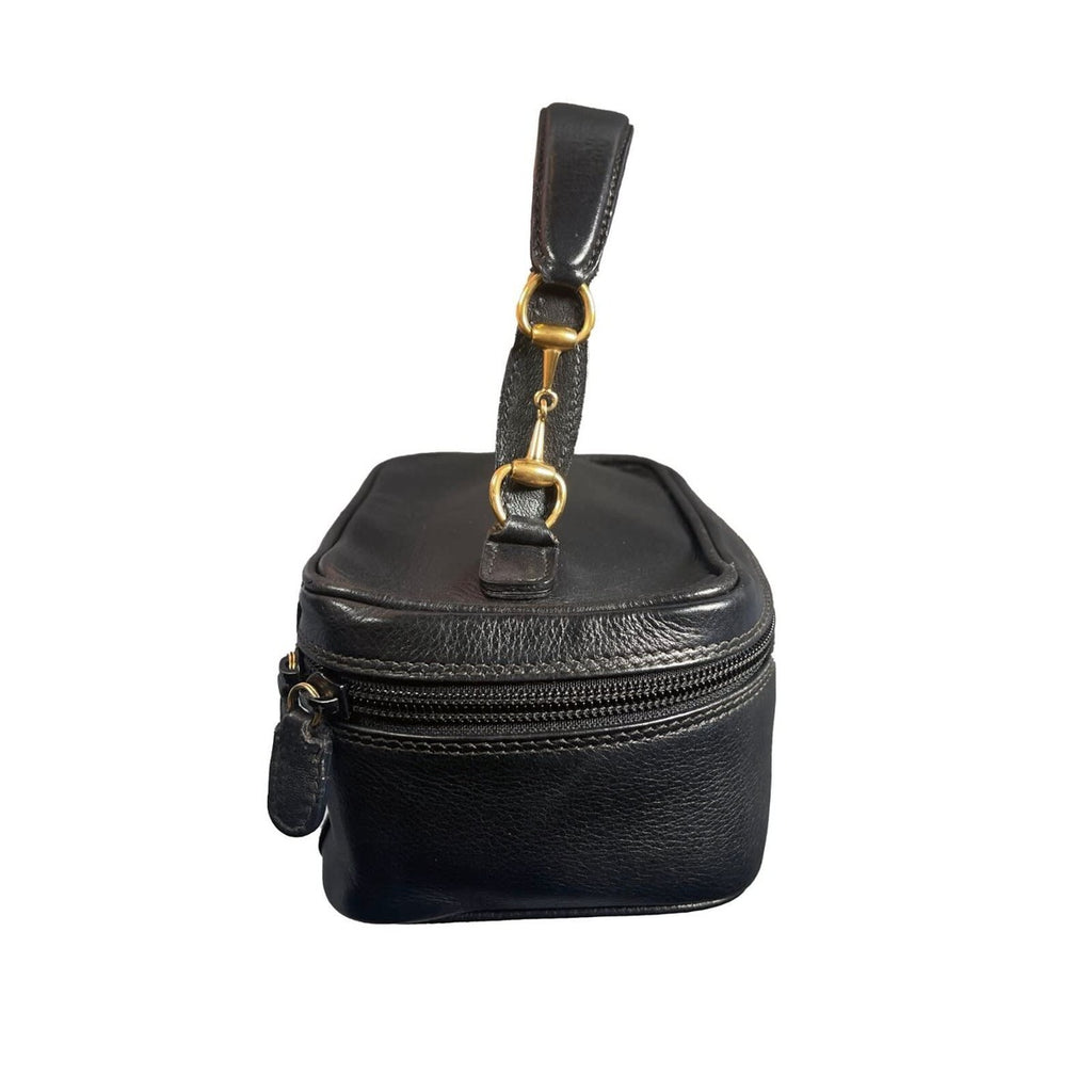 Gucci GG Horsebit Mini Bag Vanity Cosmetic Pouch Case Leather Black — view 4
