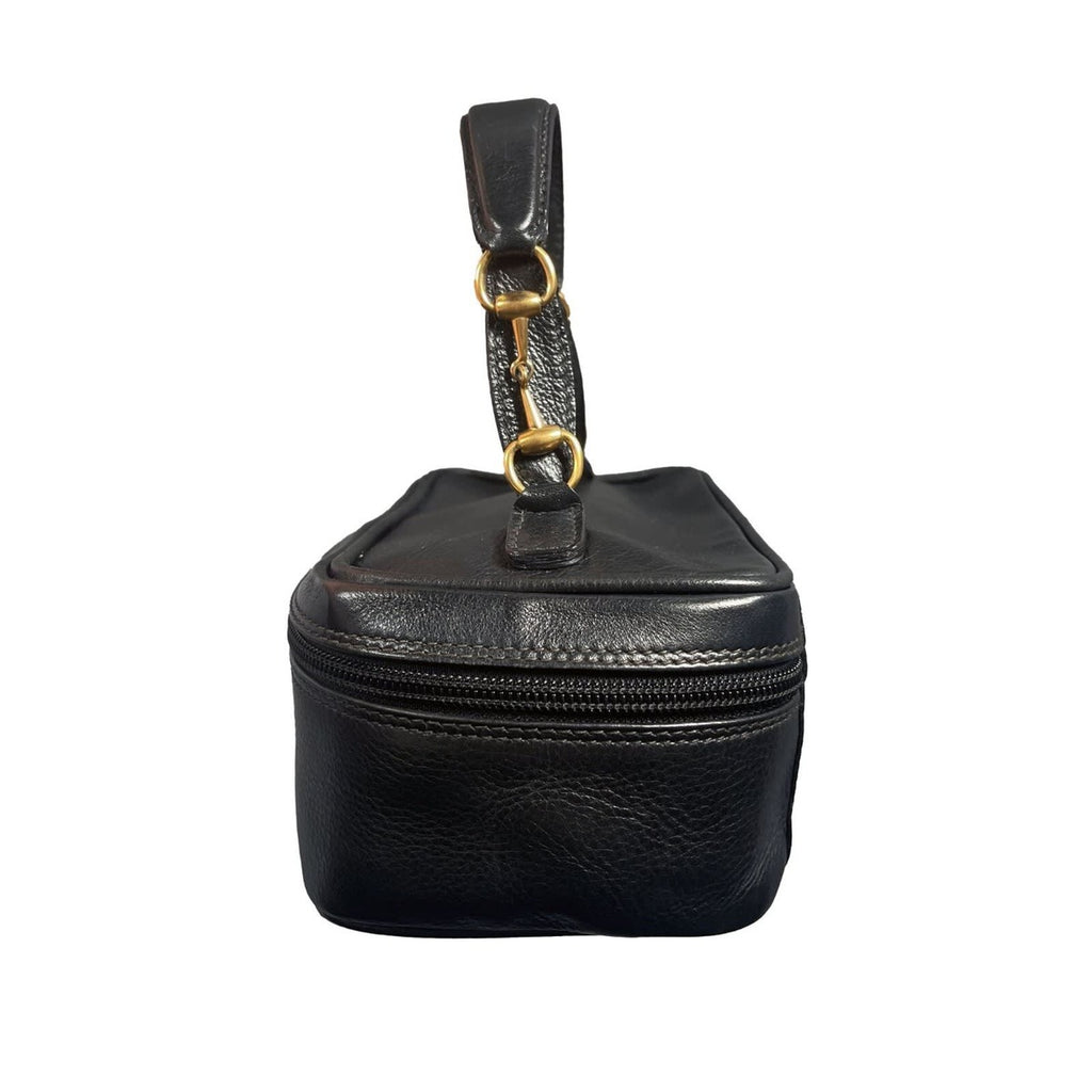 Gucci GG Horsebit Mini Bag Vanity Cosmetic Pouch Case Leather Black — view 5