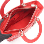 Dior Handbag Lady Large Cannage Red Leather 2-Way — view 3