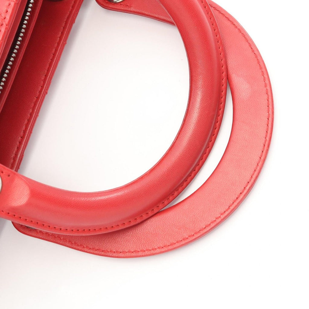Dior Handbag Lady Large Cannage Red Leather 2-Way — view 6