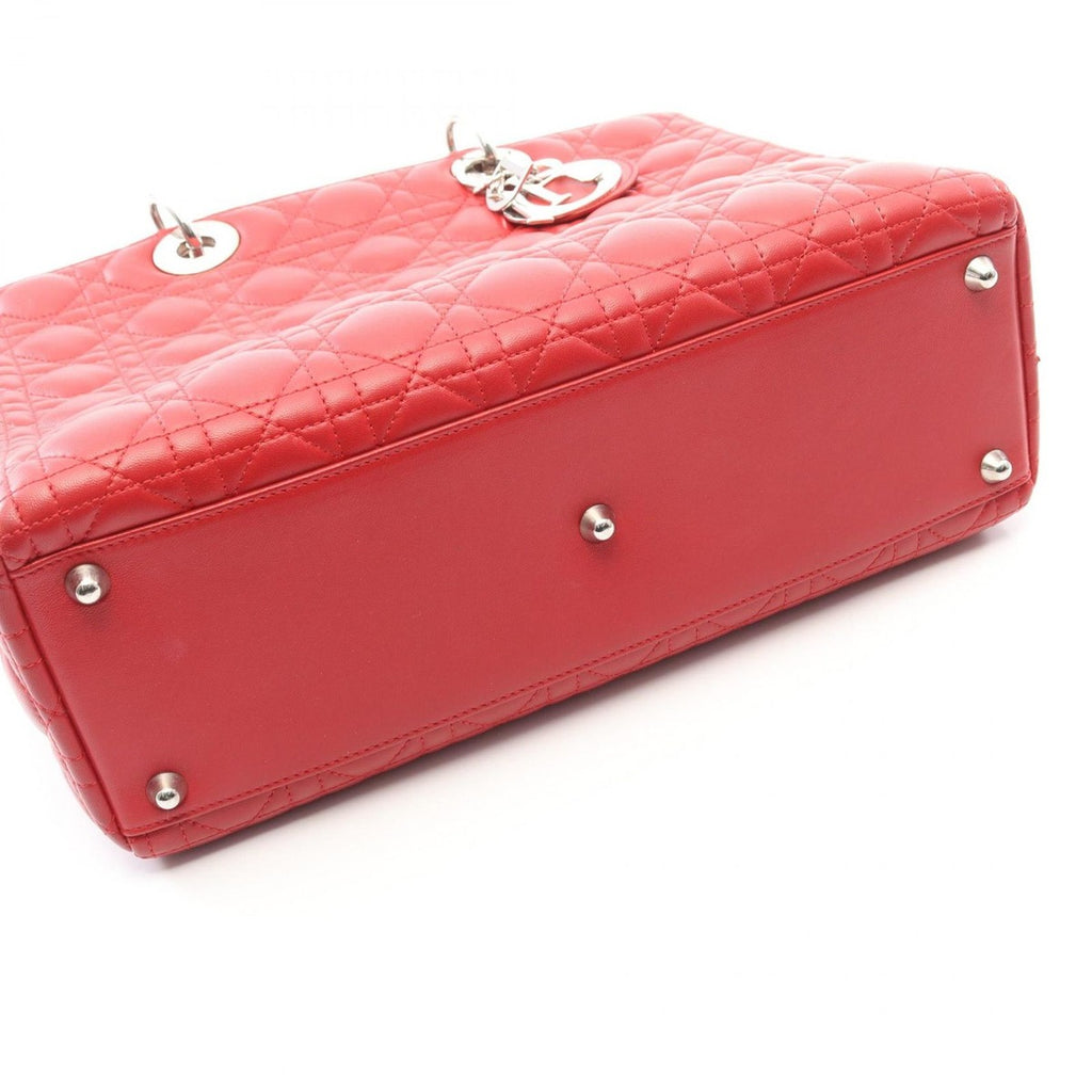 Dior Handbag Lady Large Cannage Red Leather 2-Way — view 8