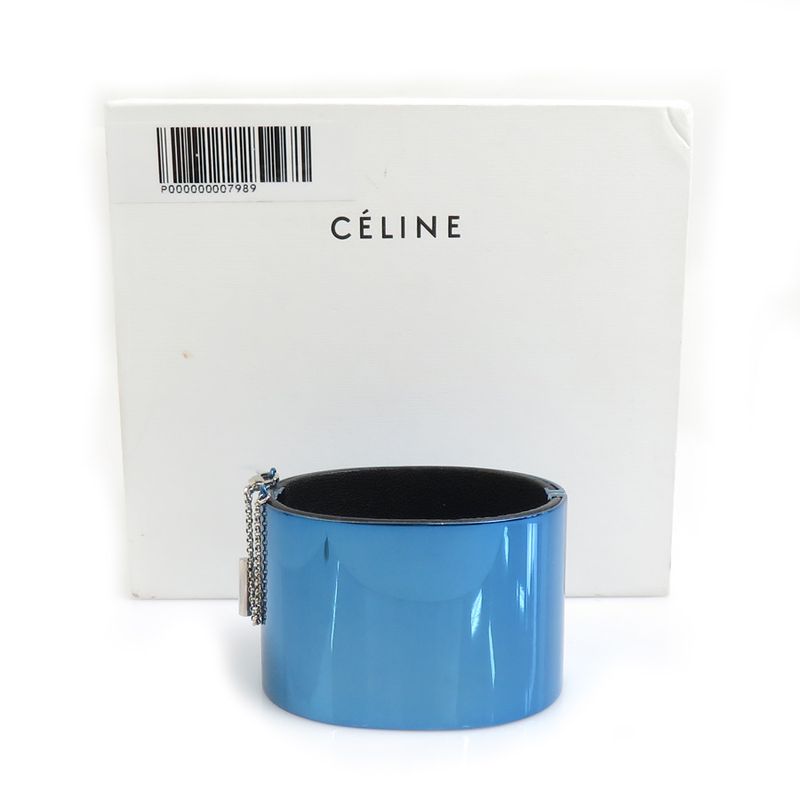 Celine Carved Cerulean Blue Bangle — view 9