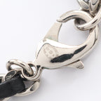 Chanel Necklace CC Logo Stainless Steel Leather Silver Black Yellow — view 5